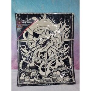 Velvet Coloring Poster Pirate Treasure 2010 NOS Rare 16" x 20"
